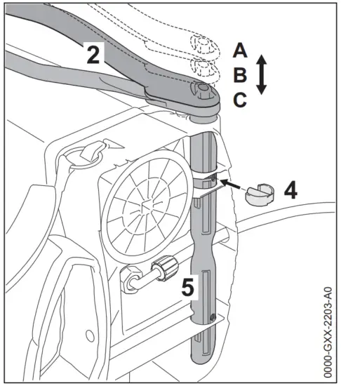 STIHL SG 51 Backpack Manual Sprayer - Swing the lever