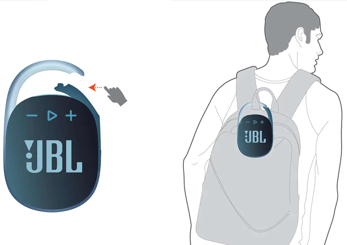 Clip 4 Portable Waterproof Speaker Carabiner