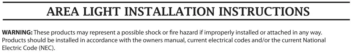 FEIT Area Light - AREA LIGHT INSTALLATION