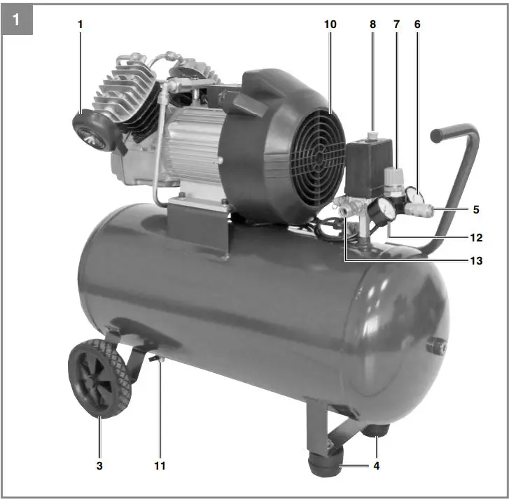 Einhell TC-AC 400 Air Compressor for kit Instructions - Fig 1