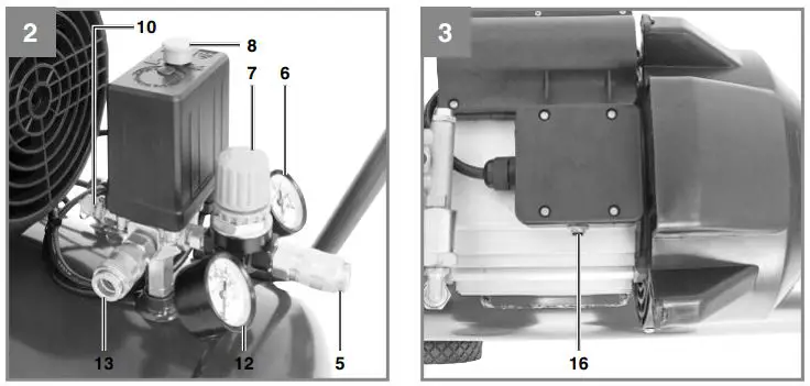 Einhell TC-AC 400 Air Compressor for kit Instructions - Fig 2,3