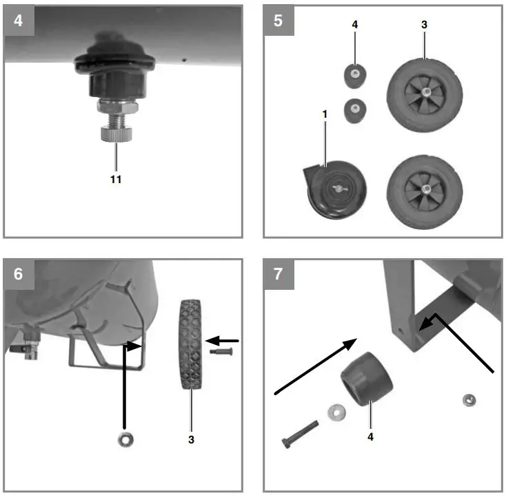 Einhell TC-AC 400 Air Compressor for kit Instructions - Fig 4,5,6,7