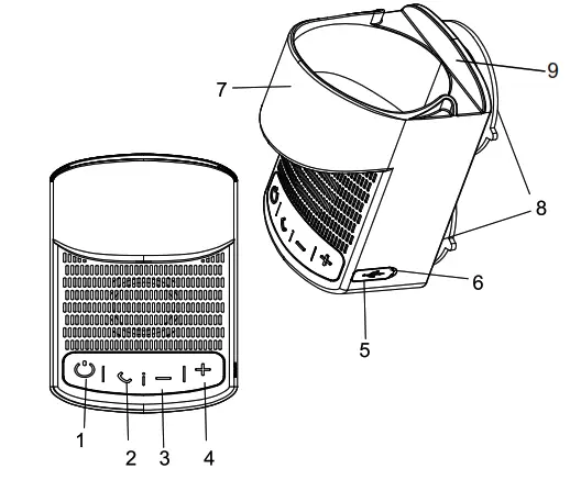 ACONIC ADO2631 Wireless Shower Speaker with Drink Holder and Phone Mount