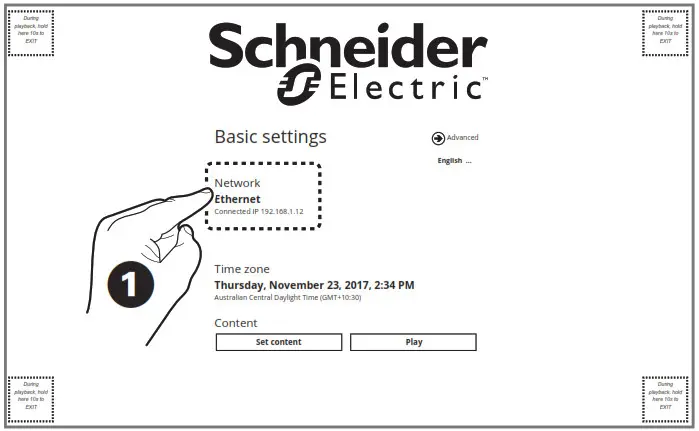 Schneider Touch Panel -IP address