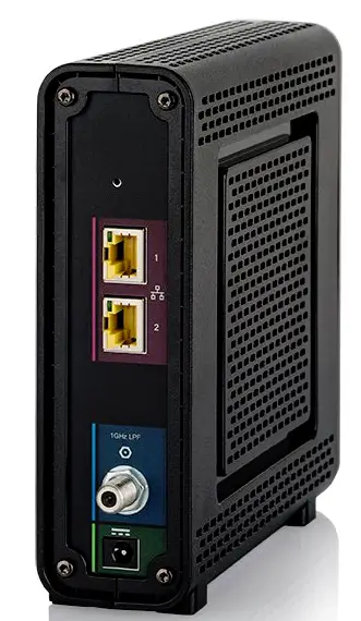 Image of Back view of modem