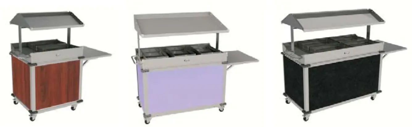 Cadco CBC-GG-B2-L1 Standard Mobile Grab and Go Karts with Laminate or Stainless Panels