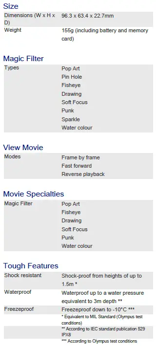 OLYMPUS TG-310 Silver Tough 14 MP Digital Camera 05