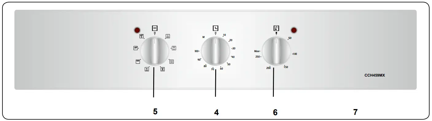 Corbero CCH459MX Built in Micro Oven - Control Panel