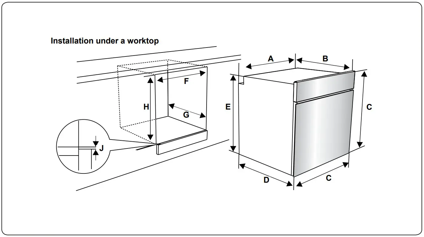 Corbero CCH459MX Built in Micro Oven - worktop