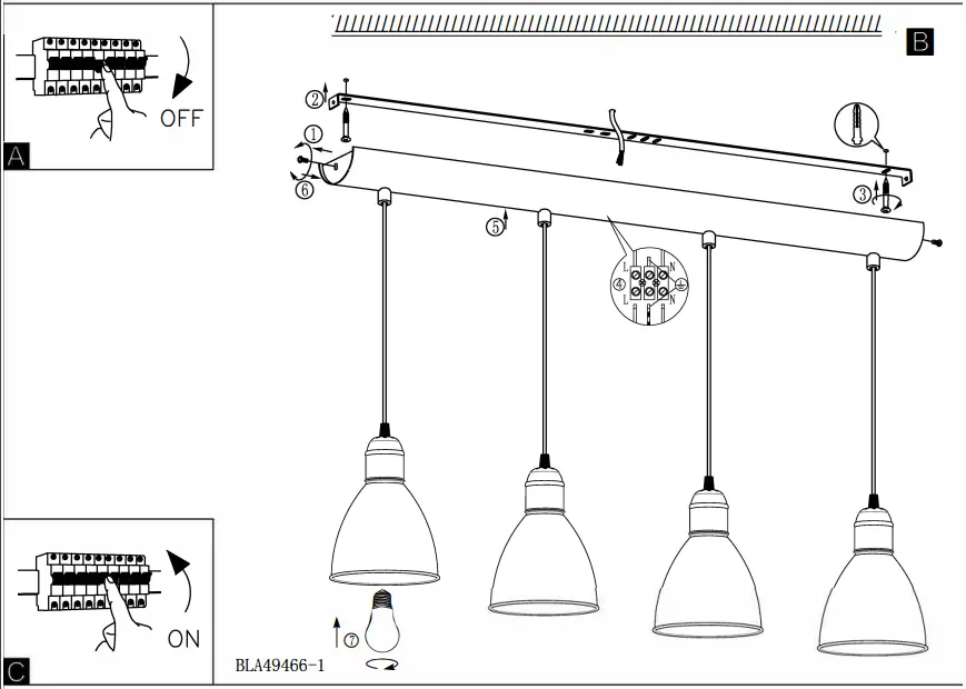 EGLO BLA49466 1 Pendant Light