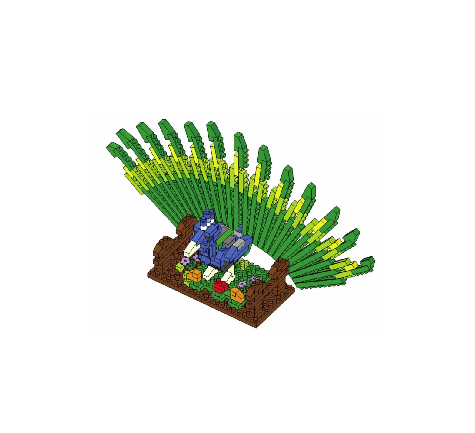 Nanoblock 43201280 Mini Block Peacock Instruction Manual