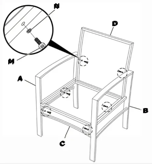 SHANGRI-LA SLREDOTDNBASLREDOTDBBA Redmond 4 Piece Outdoor Furniture Lounge Set - ASSEMBLY-1