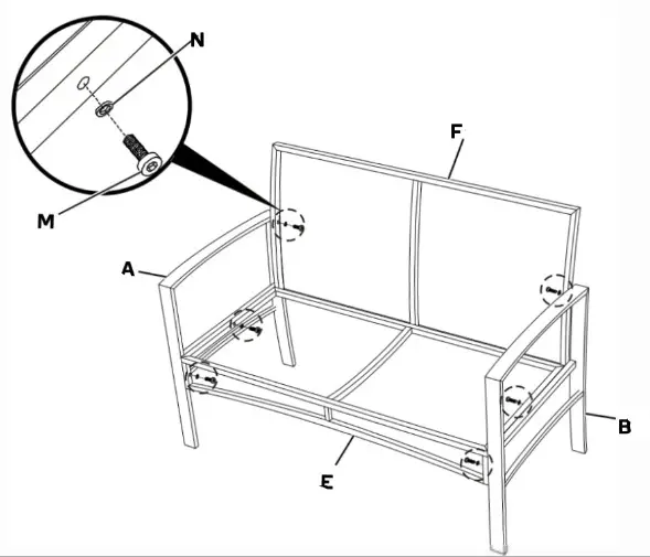 SHANGRI-LA SLREDOTDNBASLREDOTDBBA Redmond 4 Piece Outdoor Furniture Lounge Set - ASSEMBLY-6