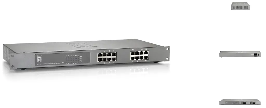level one FEP-1612W150 16-Port Fast Ethernet PoE Switch