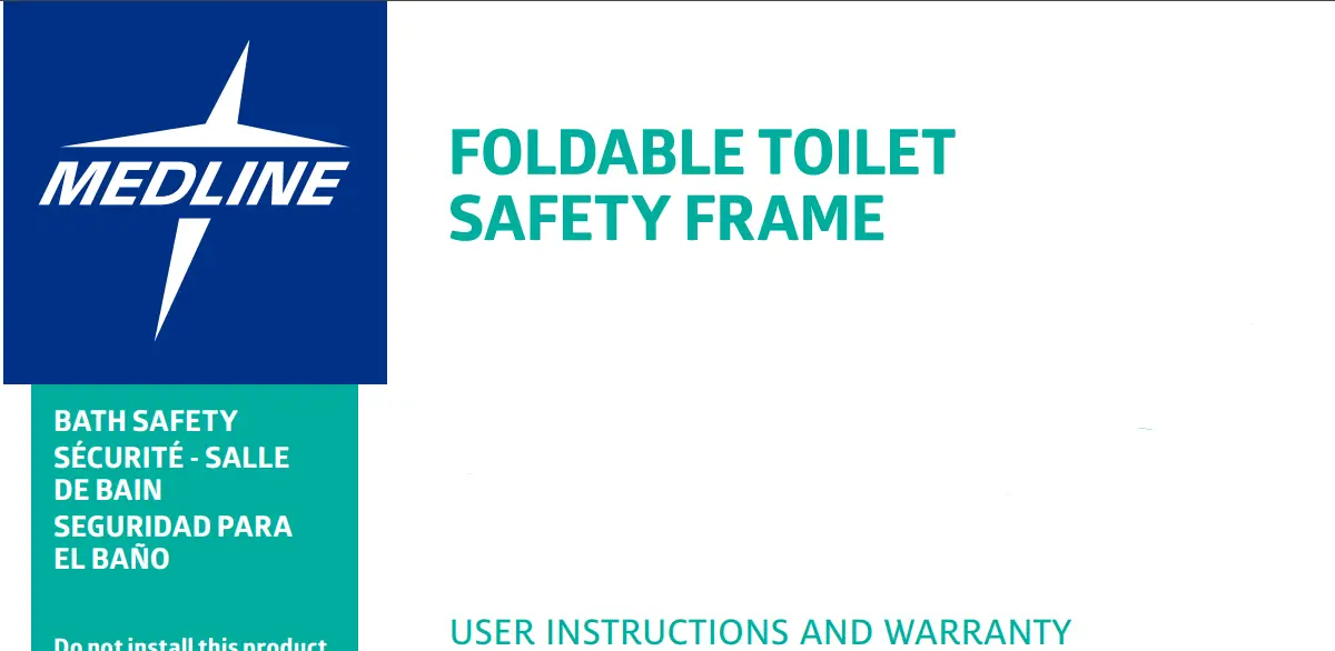 Medline Mds86100rf Toilet Safety Rails Frame User Manual