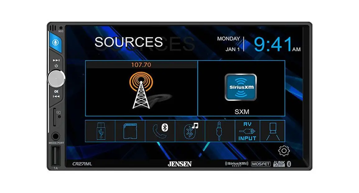 Jensen Cr271ml 7” Capacitive Touch Screen Multimedia Mechless Receiver Owner's Manual