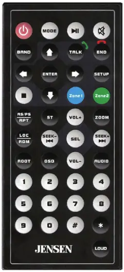 JENSEN CR271ML 7” Capacitive Touch Screen Multimedia Mechless - Remote Control Preparation