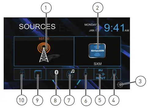 JENSEN CR271ML 7” Capacitive Touch Screen Multimedia Mechless - Source Menu Operation
