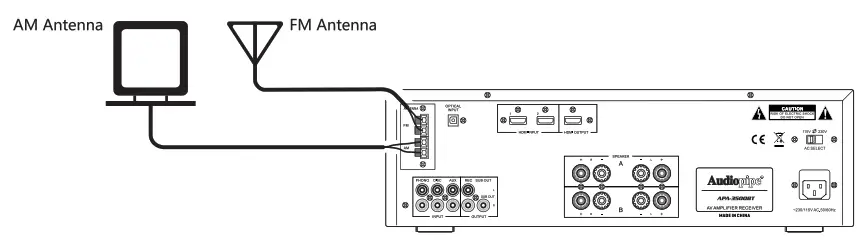 Audiopipe APA 3500BT 3500W Audio Video Amplifier Receiver - AM Tuner