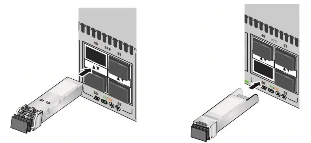 To install SFP+ transceivers