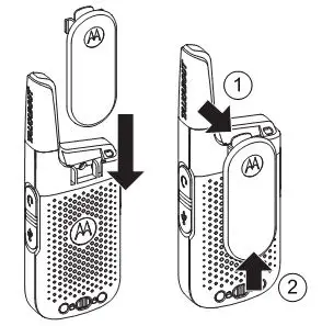 motorola XT185 Radio - Inserting and Removing Belt Clip