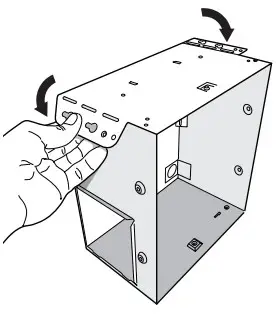 Fold mounting ears 1 flat against housing.
