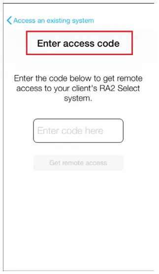782 HomeWorks with Lutron App - Access with Code