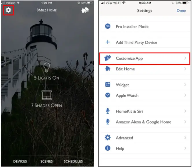 782 HomeWorks with Lutron App - Customize App