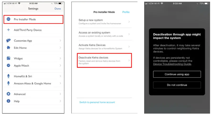 782 HomeWorks with Lutron App - Deactivate Ketra Devices