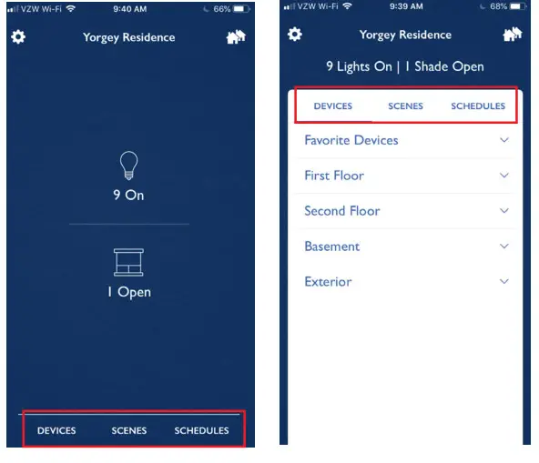782 HomeWorks with Lutron App - Devices, Scenes