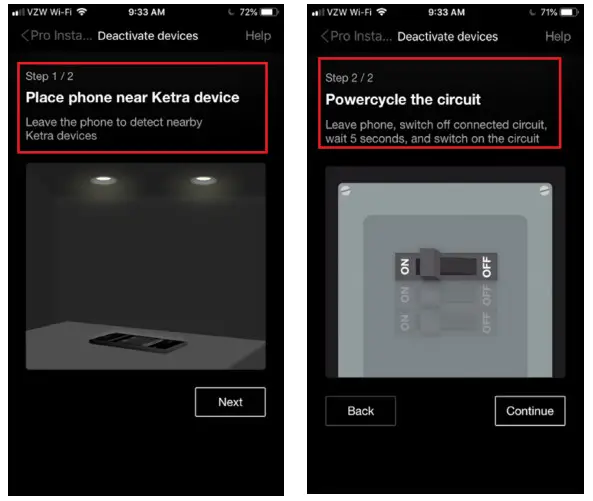 782 HomeWorks with Lutron App - Powercycle the circuit