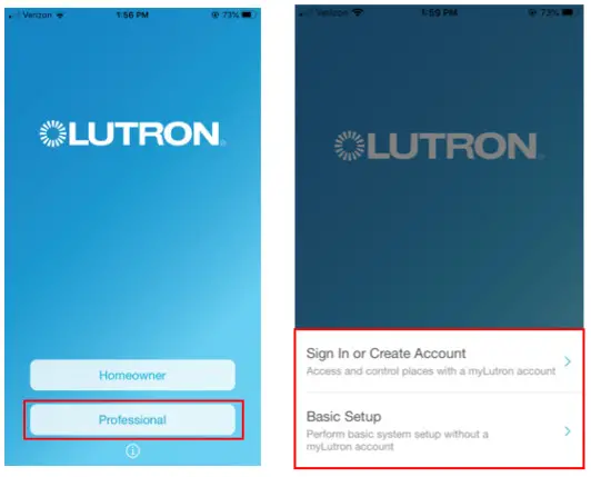 782 HomeWorks with Lutron App - or Basic Setup