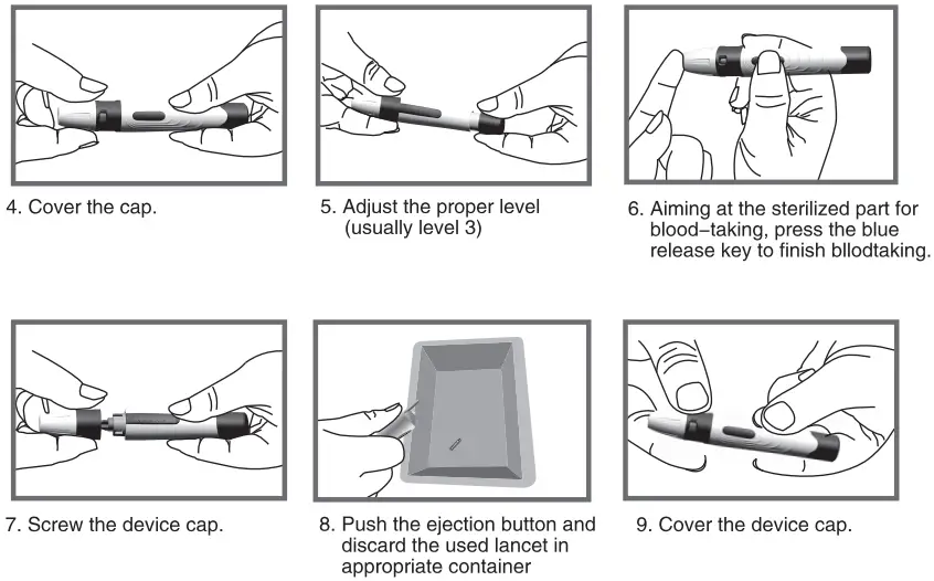 Setting Up the Lancing Device Continued