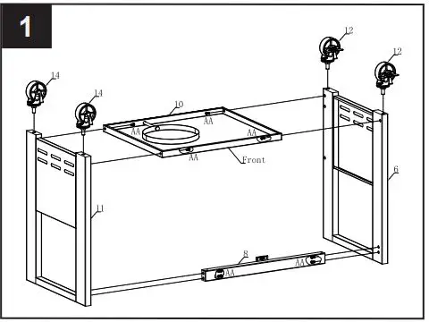 THE HOME DEPOT GXY410 4-Burner LP Gas Grill With Side Burner Instruction Manual - Assemble the bottom plate