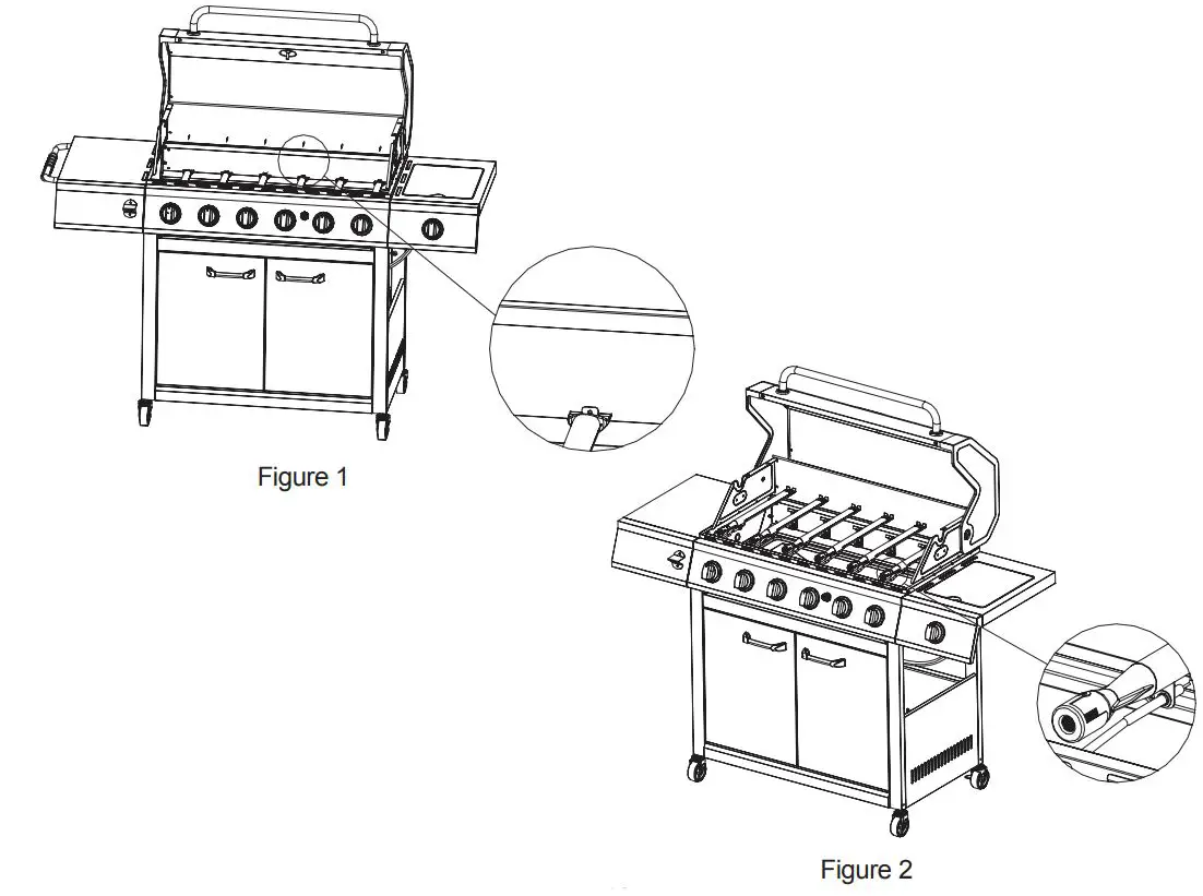THE HOME DEPOT GXY410 4-Burner LP Gas Grill With Side Burner Instruction Manual - Figure 1,2