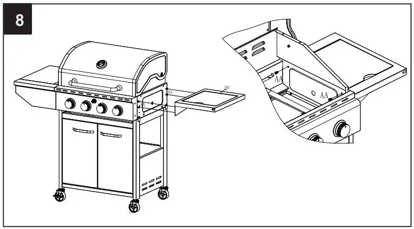 THE HOME DEPOT GXY410 4-Burner LP Gas Grill With Side Burner Instruction Manual - First Assemble the M6x12mm bolts