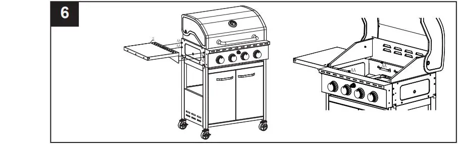 THE HOME DEPOT GXY410 4-Burner LP Gas Grill With Side Burner Instruction Manual - First Assemble the M6x12mm to the body