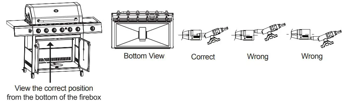 THE HOME DEPOT GXY410 4-Burner LP Gas Grill With Side Burner Instruction Manual - Re-installing the Burner