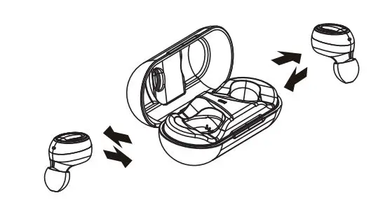 TWS Bluetooth Headset BS228GB User Manual - Pick up the headsets from the charging base