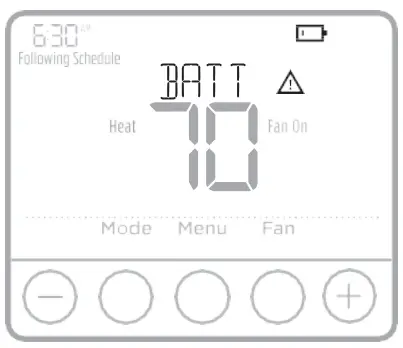 Honeywell T4 Pro Programmable Thermostat - alert icon