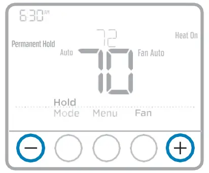 Honeywell T4 Pro Programmable Thermostat - schedule override2
