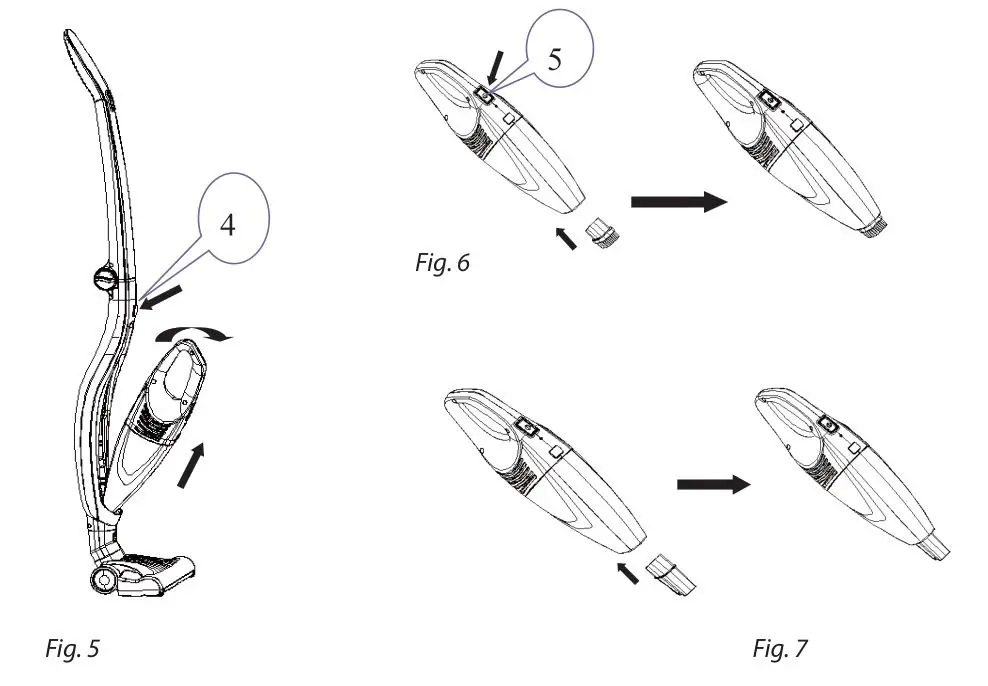 ARDESTO CVC-X0521WG Cordless Vacuum Cleaner - Figure 5,6,7