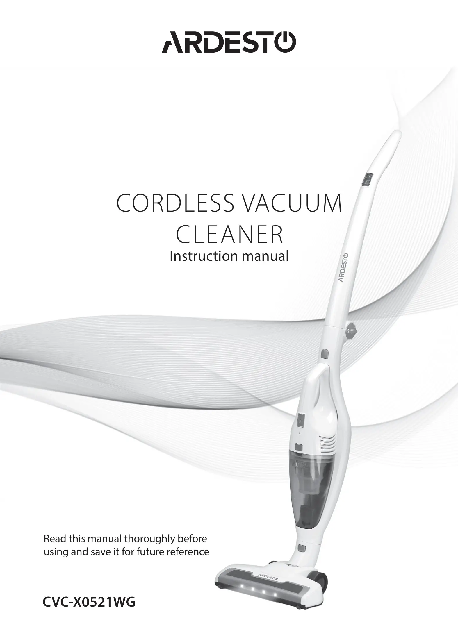 ARDESTO CVC-X0521WG Cordless Vacuum Cleaner Instruction Manual