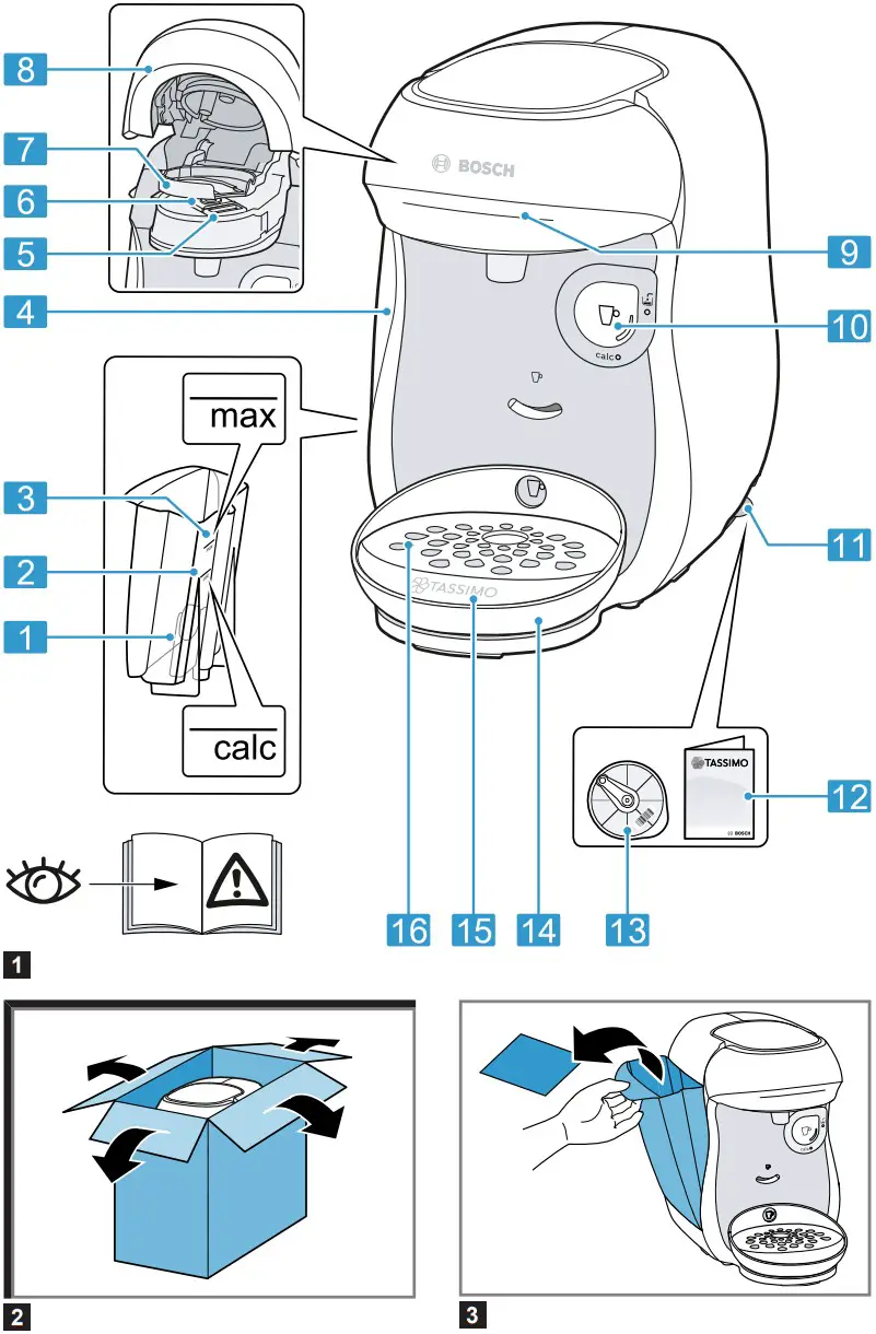 BOSCH TAS100x GB CH Coffee Maker - Figure 1