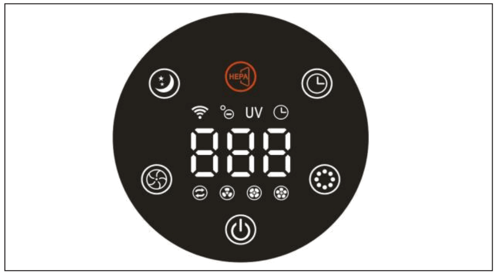 Clean Air Optima CA-503B Compact Smart Air Purifier - Control Panel