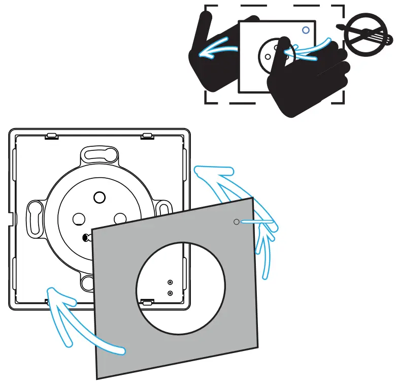 iotty OSWFR Glass Electrical Outlet - buttons are located