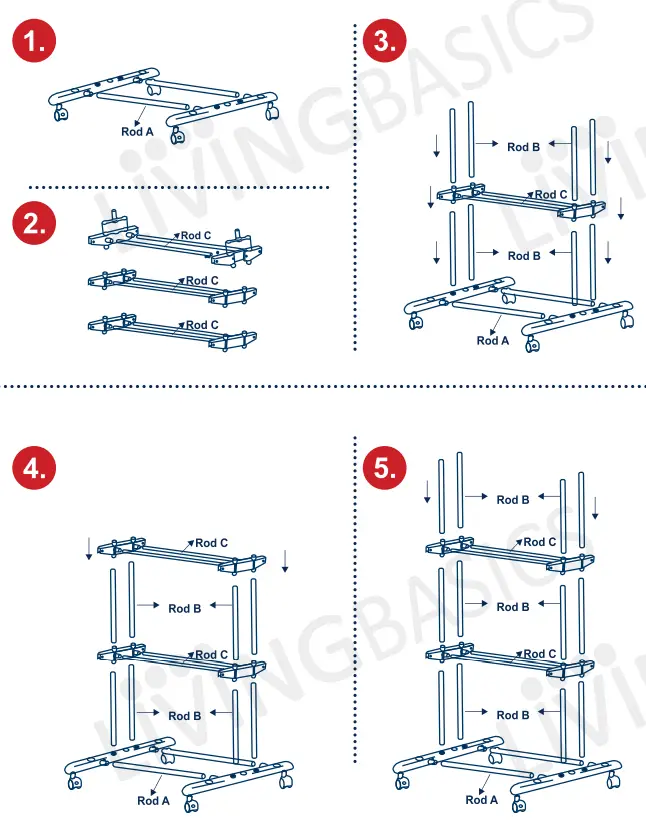 LIVING basics 2-3 Tier Cloth Drying Stand -