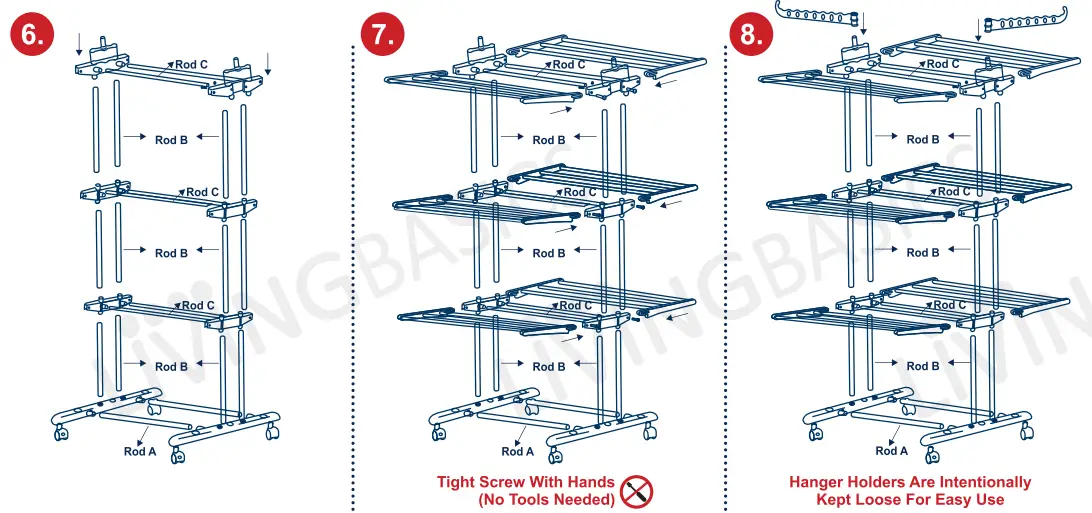 LIVING basics 2-3 Tier Cloth Drying Stand - Fig 1
