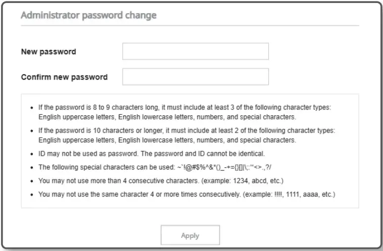 PASSWORD SETTING