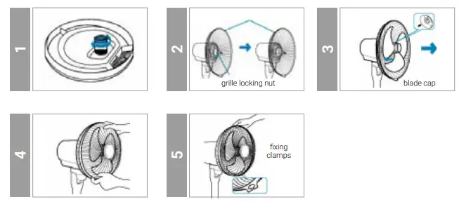 BluMill Stand Fan with WIFI EF47 1F 35R1 - Assembly
